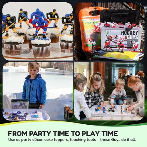 Kaskey Kids NHL Hockey Guys, Blackhawks vs. Red Wings, 27 Pieces in Each Set, Includes 2 Teams and Travel Storage Case, Nostalgic Sports Action Figures for Imaginative Play, Ages 3 and Up thumbnail 6