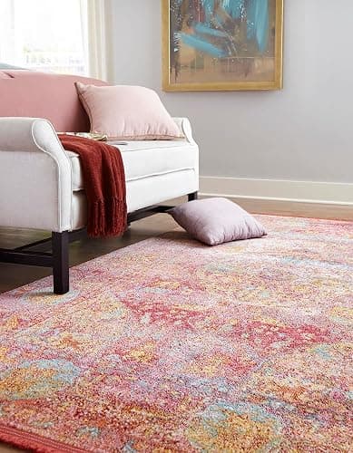 Unique Loom Baracoa Collection Area Rug - Rumba (8' 4" x 10' Rectangle, Red/ Brown) thumbnail 2