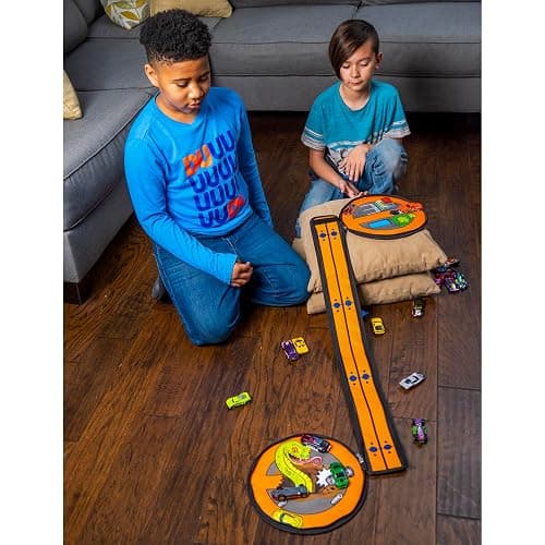 Hot Wheels Tara Toy: ZipBin Wheelie Track Pack - Unzips Into A Racetrack Mat, Holds 100 Toy Cars, Storage & Play, Circle Tire Design, Kids Ages 3+ thumbnail 2