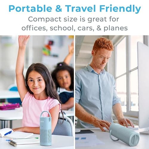 Pure Enrichment® PureZone™ Mini Portable Air Purifier - Cordless True HEPA Filter Cleans Air & Eliminates 99.97% of Dust, Odors, & Allergens Close to You - Cars, School, & Office (Starlight Blue) thumbnail 7