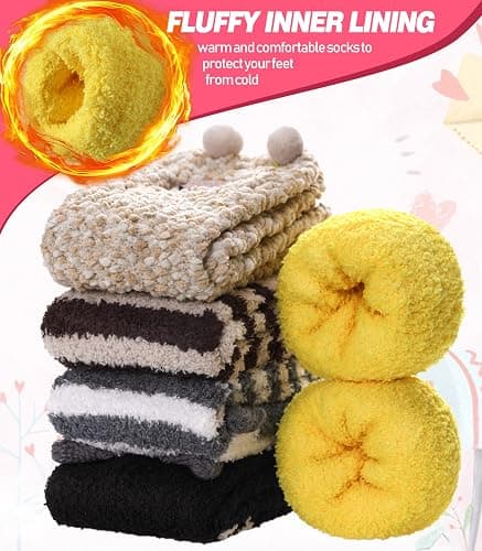 DYW Fuzzy Socks for Women Soft Cozy Fluffy Winter Warm Slipper Socks Home Sleeping Animal Socks thumbnail 3