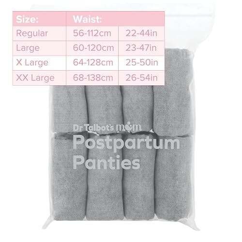 Dr. Talbot's Mom Postpartum Underwear - 8 Count - Size X-Large Disposable Panties for Postpartum Care - Gray thumbnail 7