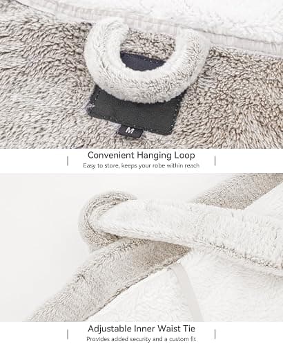 Istylish Plush Robes for Women - Womens Fleece Robes with Hood Long Cozy Bathrobe Soft and Warm Robe thumbnail 5