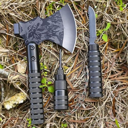 LIANTRAL Survival Camping Axe, Folding Tactical Axe Hatchet with Hammer, Nylon Sheath for Outdoor Adventures thumbnail 5