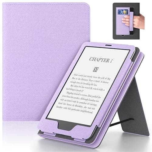 Lainergie Ebook Case with Stand and Hand Strap,Incompatible Alcatel TCL, Light Purple - Image 1