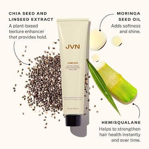 JVN No Heat Complete Air Dry Cream, 5 Fl Oz, Hair Smoothing Cream Enhances Your Natural Texture, Curl Cream and Wavy Hair Products, Silicone Free thumbnail 7