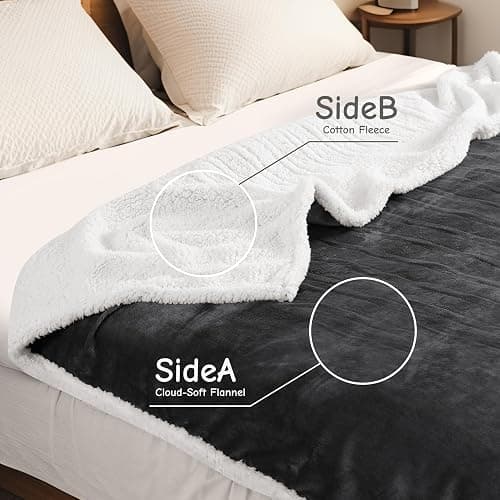 Electric Heated Blanket Full Size 72"x84", Soft Flannel with Overheat Protection, 6 Adjustable Heat Settings & 10-Hour Auto-Off Timer, Fast Heating for Winter Comfort, Dark Gray thumbnail 3