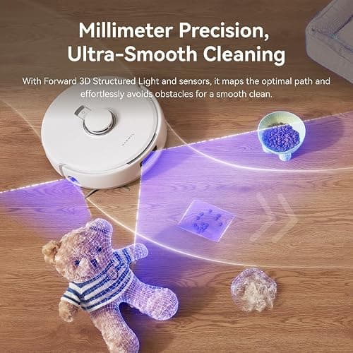 NARWAL Freo X10 Pro Robot Vacuum and Mop Combo, 11,000Pa Suction,DualFlow Tangle-Free System,MopExtend Edge Cleaning,Self-Emptying,Auto Mop Wash & Dry,for Pet Hair & Hard Floors,White thumbnail 7