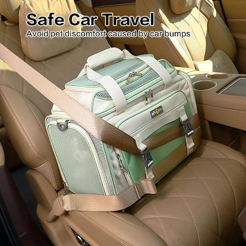 Airline Approved Travel Soft Carrier for Small cat/Dog/pet | Collapsible with Expandable Top and Sides. Kitten Mesh Puppy Carry Bag,18x11x11Delta/ United/American Airlines thumbnail 7