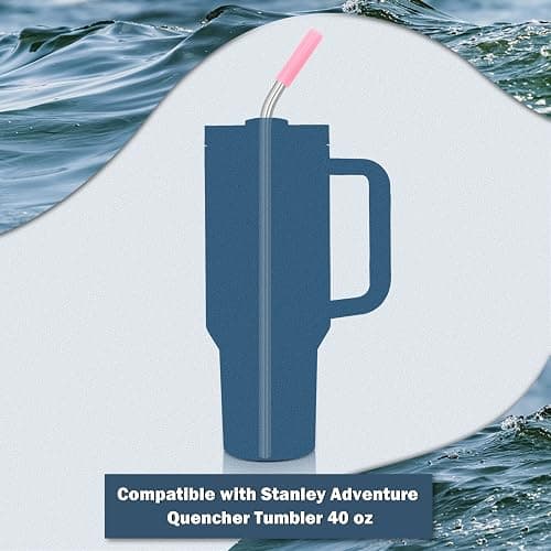 Stainless Steel Replacement Straws for Stanley Adventure Travel Tumbler (6 Straws with Tips for 40oz) thumbnail 4