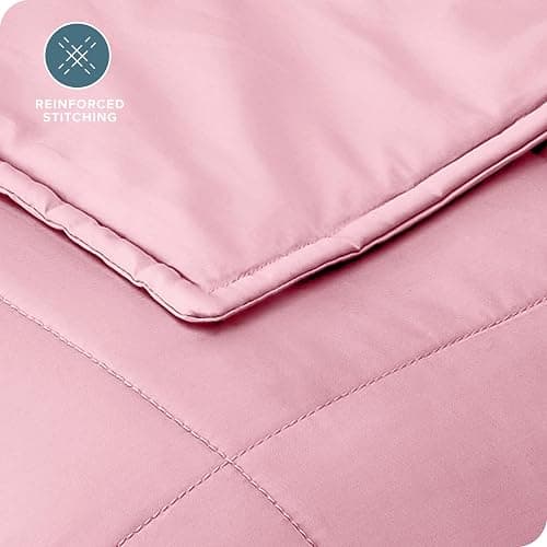 Bare Home Weighted Blanket Queen Size 17lbs (60" x 80") for Adults - All-Natural 100% Cotton - Premium Heavy Blanket Nontoxic Glass Beads (Cotton Light Pink, 60"x80") thumbnail 9