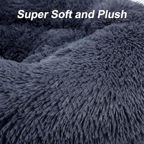 MIXJOY Orthopedic Dog Bed Comfortable Donut Cuddler Round Pet Beds Ultra Soft Washable Dog and Cat Cushion Bed (20''/23''/30'') (30'', Grey-Blue) thumbnail 3