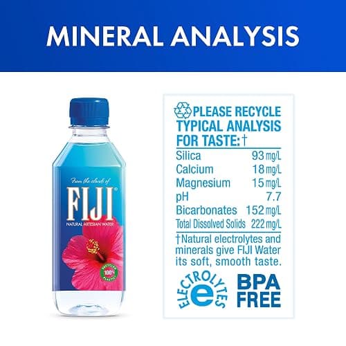 FIJI Natural Artesian Bottled Water 330mL / 11.15 Fl Ounce (Pack of 24) - 100% Natural Electrolytes - NEW thumbnail 2