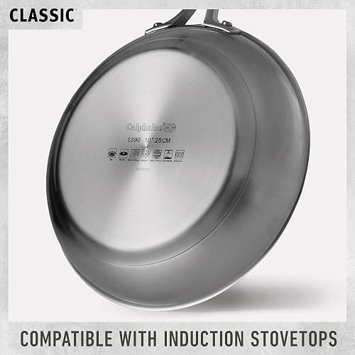 Calphalon Classic Stainless Steel Cookware Set, 10-Piece, Impact-Bonded Aluminum Base, Stay-Cool Handles, Oven Safe 450F, Silver thumbnail 6