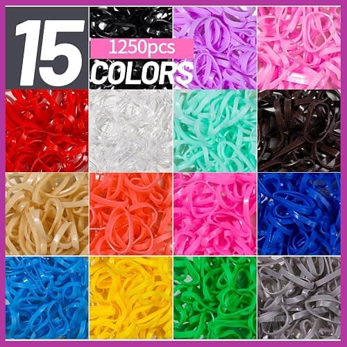 Teenitor Elastic Hair Ties, Hair Accessories for Girls, Colorful Baby Elastic Hair Bands Set Rubber Bands for Hair with Hair Clips thumbnail 2