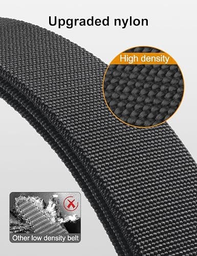 JUKMO Quick Release Tactical Belt, Military Work 1.5" Nylon Web Hiking Belt with Heavy Duty Seatbelt Buckle thumbnail 3