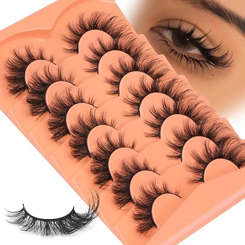 False Eyelashes Wispy Lashes Natural Look Fake Eyelashes Cat Eye Lashes Mink Fluffy Strip False Lashes Fox Eye Lashes Pack 7 Pairs ALICROWN thumbnail 7