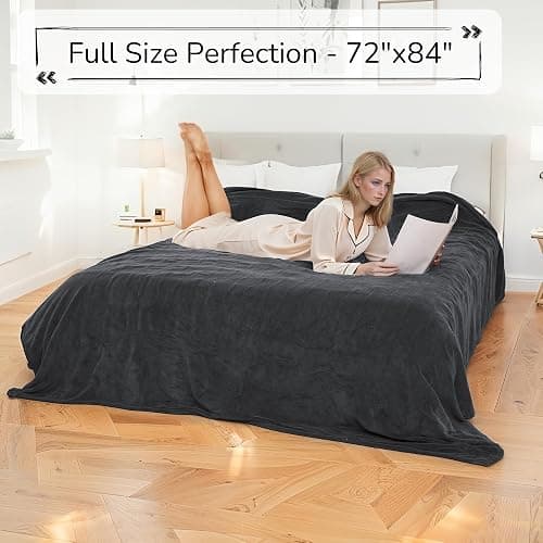 RALYSUN Electric Heated Blanket 72"x84" Full Size - Dual-Sided with Microplush & Sherpa Fabric, 4 Heat Settings & 10 Hours Auto Off, Machine Washable - Iron Gray thumbnail 3