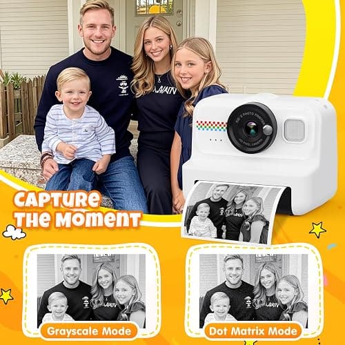 HiMont Kids Instant Print Camera, 1080P HD with 3 Rolls Print Paper & 32GB Card, Ideal Kids Toys Gifts for Boys & Girls Age 3-14 (Black) thumbnail 3