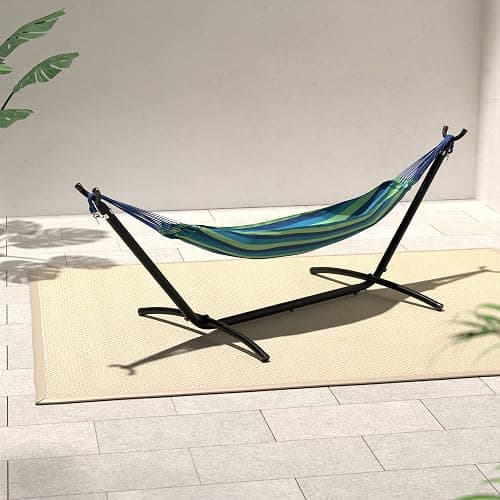Amazon Basics 2 Person Heavy Duty Portable Sturdy Hammock Stand for Outside, Easy Assembly, Includes Carrying Case, 9 foot, Black thumbnail 8