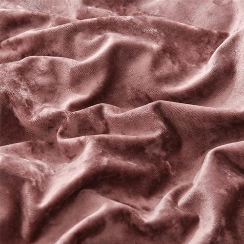 Fredsure Distressed Velvet Comforter Set, 5 Pieces Dusty Mauve Queen, Distressed Velvet Face and Brushed Microfiber Reverse thumbnail 5