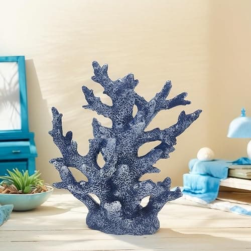 Etlemonde Beach Coastal Decor Coral Reef Home Decor Coral Statue Sculpture Home,Desk,Bathroom,Desktop Shelf Statue,Marine Themed Gifts thumbnail 6