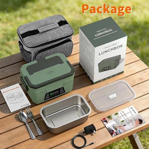 Monteka Cordless Electric Lunch Box for Adults, Rechargeable Heated Lunch Box with Scheduled Heating, Portable Food Warmer with Memory Function & Automatic Keep Warm, Christmas White Elephant Gifts thumbnail 2