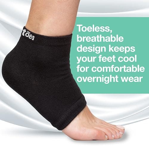 ZenToes Moisturizing Socks for Cracked Heel Treatment, Vitamin E, Olive Oil and Jojoba Oil Infused Heel Socks, Spa Gifts for Women, Relaxation Gifts for Women (Cotton Black, Wide Width) thumbnail 5