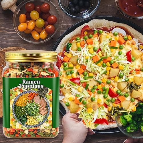 8oz Dried Ramen Toppings, 9 Dehydrated Vegetables for Instant Noodles & Miso Soup, Plant-Based Add-Ins for Chicken Soup, Veggie Salad & Vegan Ramen - Clean Label, Quick Prep thumbnail 3