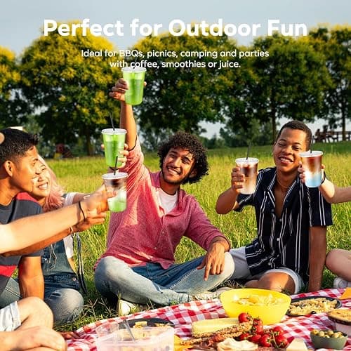 50PCS 16 oz Round Bottom Plastic Cups with Lids and Black Straws, Clear To Go Iced Coffee Smoothie Juice Cups, Disposable Cold Drink Bubble Tea Party Cups for Catering, Christmas, Birthdays, Takeout thumbnail 6