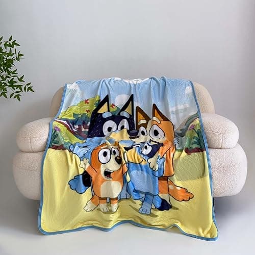 Northwest Bluey Micro Raschel Throw Blanket, 46" x 60", Family Photo thumbnail 2
