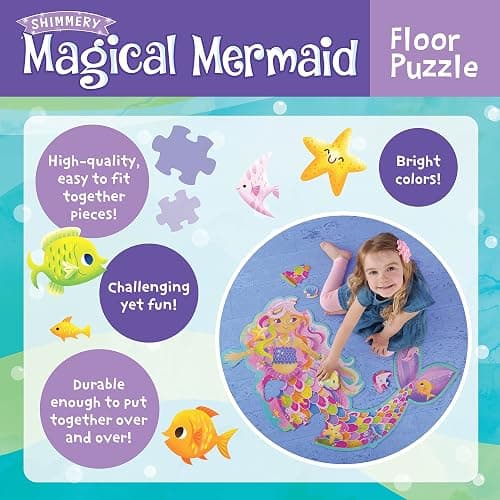 Peaceable Kingdom Shimmery Magical Mermaid Floor Puzzle thumbnail 2