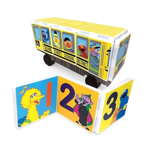 CreateOn “Sesame Street” Toy, Magnetic Kids’ Building Toys from “Sesame Street” Books, School Bus Magnet Tiles, Educational Toys for Ages 3+, 15 Pieces thumbnail 4