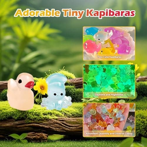 100 Pcs Mystery Bag Mini Resin Animals Glow in The Dark Figurines, Mini Figures Blind Bags for DIY Crafts, Fairy Garden Decor, Dollhouse Accessories, Party Favors, Surprise Gifts for Kids thumbnail 7