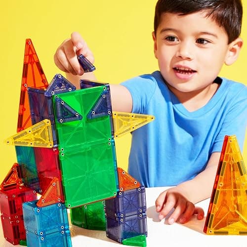 MAGNA-TILES Combo 62-Piece Magnetic Construction Set, The Original Magnetic Building Brand thumbnail 2