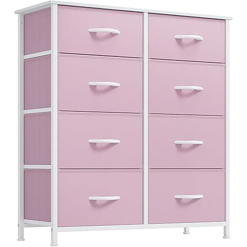 YITAHOME Double Dresser, Fabric Dresser with 8 Drawers, Chest of Drawers for Closet, Living Room, Sturdy Steel Frame, Wooden Top, Easy Pull Handle