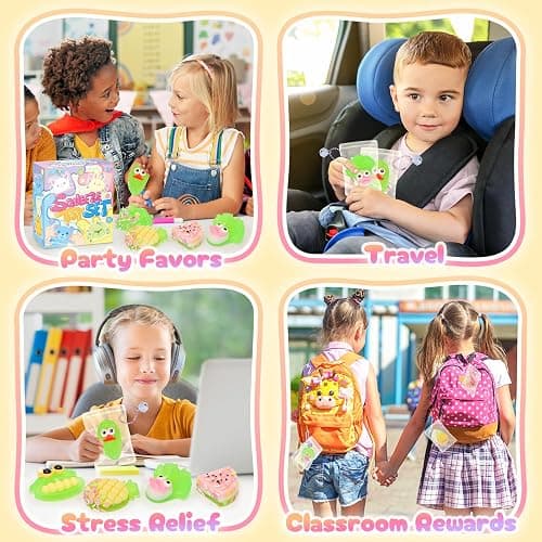 NINAOR Squeeze Squishy Toys for Kids, 12Pcs Fruit Vegetables Sensory Fidget Toys, Easter Egg Fillers Party Favors Treasure Box Toys for Classroom Stress Relief Gifts Travel Cute Stuff for Boys Girls thumbnail 6