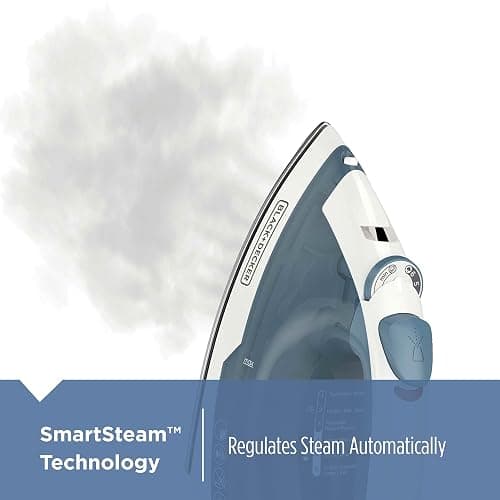 BLACK+DECKER Easy Steam Compact Iron for Clothes, Automatic Shutoff, Nonstick Plate, Light Weight, 1200 Watts - Compact Iron thumbnail 4