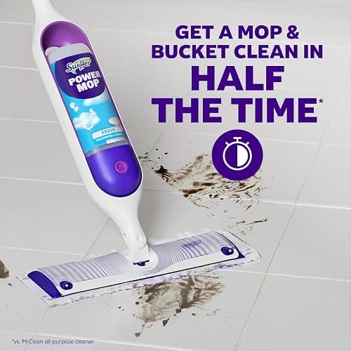 Swiffer PowerMop Multi-Surface Mop Kit for Floor Cleaning, Fresh Scent, Mopping Kit Includes PowerMop, 2 Mopping Pad Refills, 1 Floor Cleaning Solution with Fresh Scent and 2 Batteries thumbnail 12