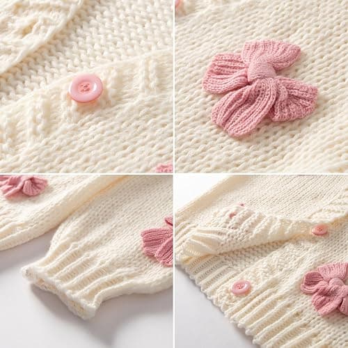 FindThy Women’s Kawaii Strawberry Embroidered Cardigan Long Sleeve V Neck Chunky Knitted Cardigans Tops thumbnail 4