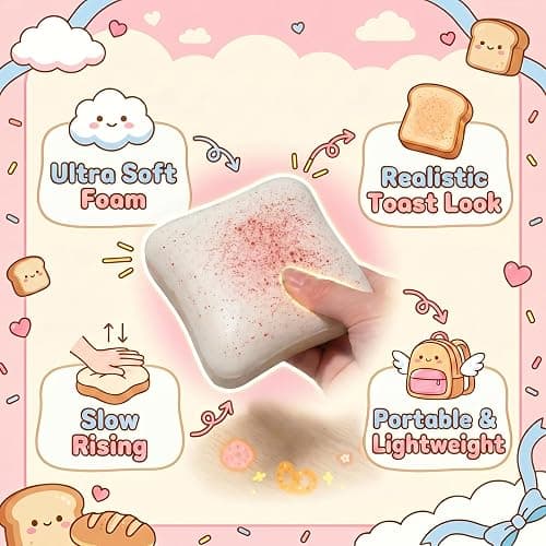Bread Butter Squishies Slow Rising Squishy Jumbo Soft Toast Bread Foam Realistic Food Design Korean Pastry Style Stress Relief Squeeze Toy Slow Rise Texture Sensory Gift for Desk Home thumbnail 4