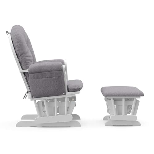 Storkcraft Hoop Custom Glider and Ottoman, White/Slate Gray Swirl thumbnail 11