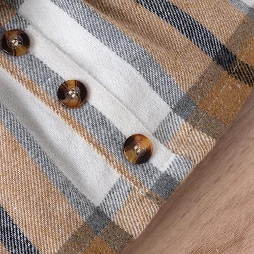 Nokpsedcb Baby Girls Fall Outfits Long Sleeve Romper Plaid Suspender Skirt Headband Newborn Spring Clothes thumbnail 7