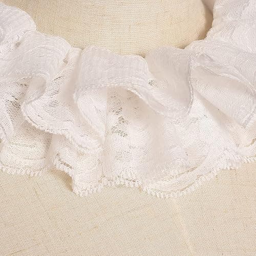 Vintage Lace Ruffled Multi-layer Detachable Collar Victorian Edwardian White Costume Neck Collar Unisex thumbnail 7