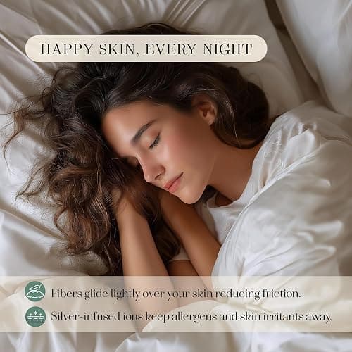 CASILVA Eucalyptus Sheets, Softer Than Silk Fibers, Full Sheet Set | Infused with Silver for Anti-Odor, More Cooling Than Cotton, Perfect for Hot Sleepers & Sensitive Skin thumbnail 4