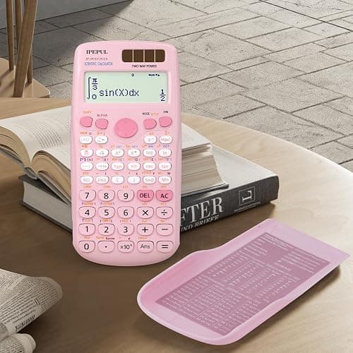 Scientific Calculators, IPepul Pink Math Calculator with 417 Function | Solar Battery Power and 4-Line Display, School Supplies for Middle High College Students Teachers (Pink) thumbnail 7