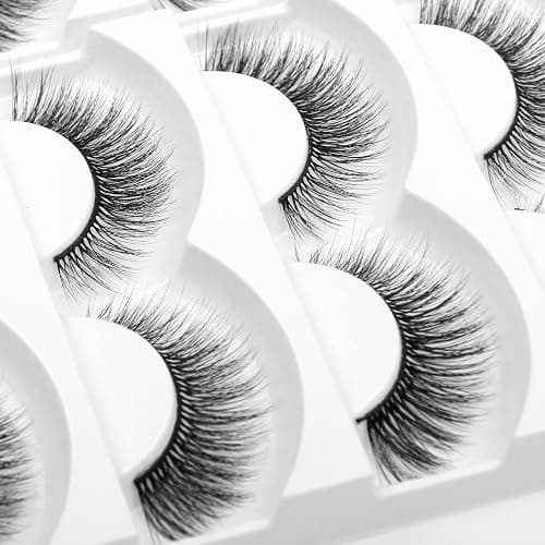 Eliace False Eyelashes Natural look Cat Eye Lashes Wispy Strips 3D Mink Lashes 13MM,15 Pairs Fake Eyelashes Faux Fluffy, Winged Fox Eyelashes, Soft Thin Band Comfortable Reusable False Lash Rosa Style thumbnail 7