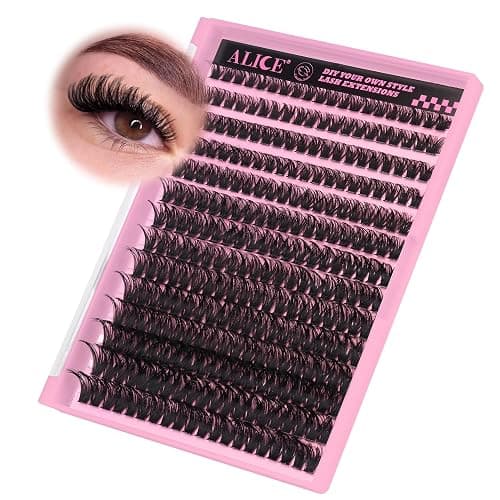 280Pcs Wispy Individual Lashes DIY Eyelash Extensions 8-16MM D-Curly Lash Extensions Lash Clusters 80D Cluster Eyelashes DIY at Home by ALICE thumbnail 2
