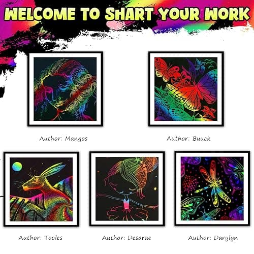 ZMLM 165 Rainbow Scratch Paper Art Crafts Mini Notes Stocking Stuffers for Kids Gifts 4 5 6 7 8 9 10 Years Old Girls Boys Students Teens Classroom Prizes School Supplies Birthday Party Toy Activity thumbnail 4