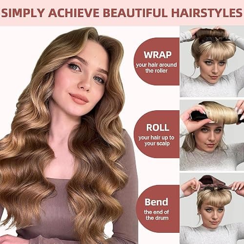 Heatless Curls Overnight Rods - 6 Pcs No-Heat Blowout Hair Curler Set, Hair Rollers for Long Hair with Bonnet for Sleeping thumbnail 2